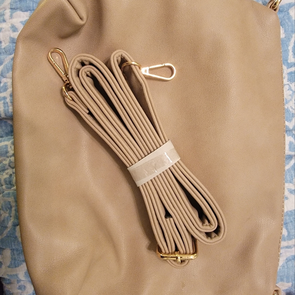 Tan bag with purse straps